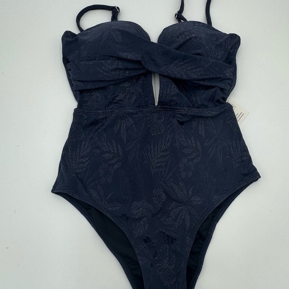 Cupshe Navy Floral One Piece Swimsuit